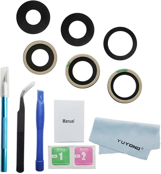 3pcs OEM Original Back Rear Camera Glass Lens Replacement for iPhone 12 Pro Max 6.7 Inch Adhesive Preinstalled with Installation Manual and Repair Tools Kit (for 12 Pro Max)