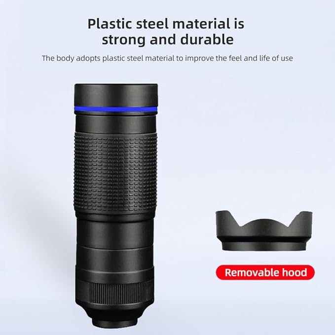 Andoer 36X Telephoto Lens Kit with Mini Tripod, Phone Clip, Holder, Lens Bag, Cleaning Cloth for Hiking, Camping, Wildlife Observation, Moon, Sports, Game, Concert Watching, Gold