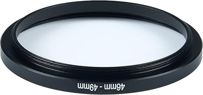 46mm to 49mm Step-Up Ring Filter Adapter for All Brands UV ND CPL Metal Ring Step-Up Rings Adapter Filter (46mm-49mm)