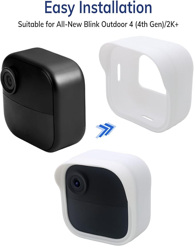 Silicone Case Cover for Blink Outdoor 4/Blink Outdoor 2K+, Weatherproof Silicone Cover Skin Provides Full Camera Protection, for All-New Blink Outdoor 4/Blink Outdoor 2K+ Home Security Camera (White)