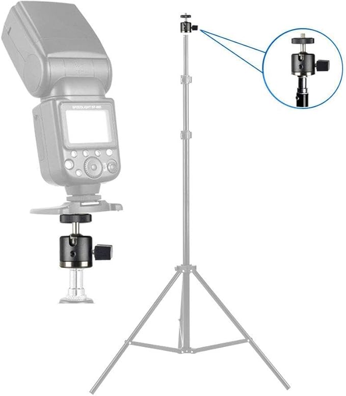 UTEBIT Mini Ball Head, Tripod Head with 1/4" hot Shoe, 360° Rotatable Ball Heads Camera Mount Adapter, Aluminium 20mm Ballhead Compatible with Tripods, Monopods, HTC Vive, SLR Cameras Loading 2.5lb