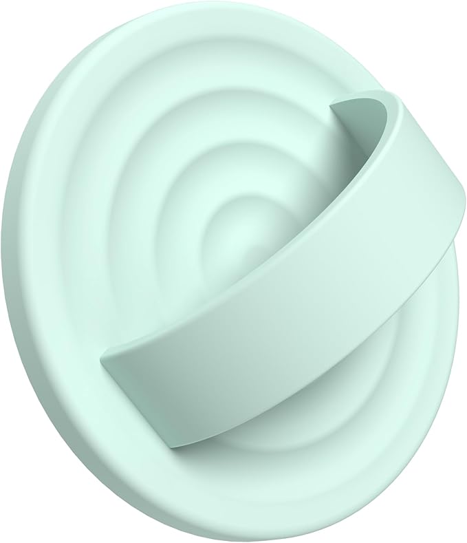 Upgraded Magnetic Phone Grip, Liquid Silicone Soft and Portable, Removable Finger Loop Ring Grip Holder for iPhone, Strong Magnetic Attraction, Compatible with MagSafe Phone Case, Mint Green