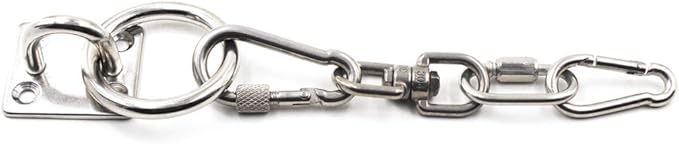 304 Stainless Steel Square Eye Pad Plate with Ring 5/16" 8mm Anchor Mount Great for Yoga Swings Hammocks/Boat Rigging/Marine Deck Hardware/Suspension Training Straps (2PCS)