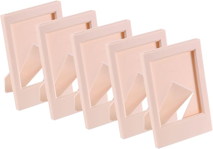uxcell 5 Pcs Mini Picture Frames 2.4 x 3.6 Inch Rectangle Small Picture Photo Frame Holder for Tabletop Display Photos Paintings Landscape Posters Artwork, Pink