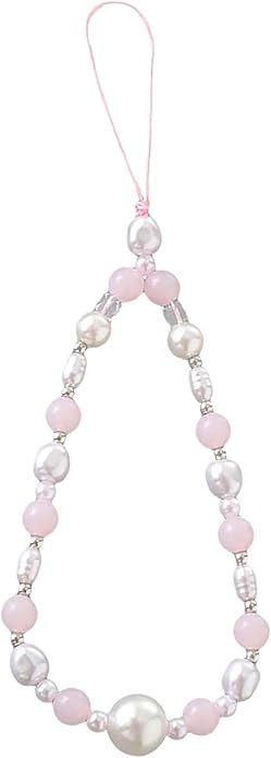 Beaded Phone Charm Lanyard Strap Girly Style Fixed Beads Pearl Lanyards