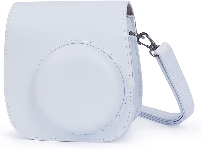 Phetium Instant mini 12 Camera Protective Case Compatible with Instax Mini 12 11,PU Leather Bag with Pocket and Adjustable Shoulder Strap (Clay White)