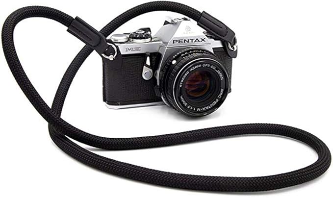 Camera Strap Vintage 100cm Nylon Climbing Rope Camera Neck Shoulder Strap for Micro Single and DSLR Camera.(Black)
