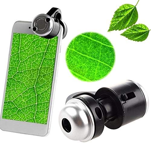 Jiusion 30X Zoom Bright LED Stereo Microscope Magnifier Clip-On Cell Phone Mobile Phone Camera Lens Compatible with Apple iPhone Samsung iPad