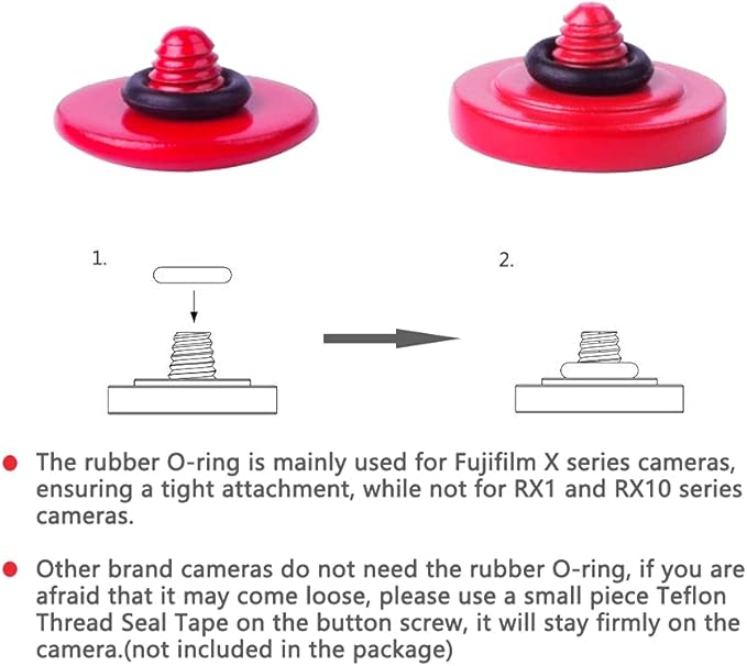 Red Metal Soft Shutter Release Button,Delicate Camera Shutter Button 11mm Concave 10mm Convex Surface(2 Pack)
