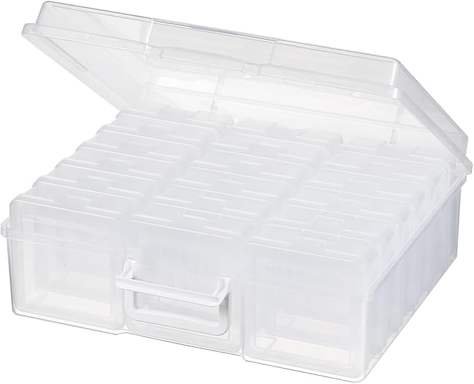 novelinks Stackable Plastic Clear Storage Box Containers with Latching Lid - Art Craft Supply Organizer Storage Containers for Pencil Box,Crayon, Jewelry (18 Pack Clear Small)