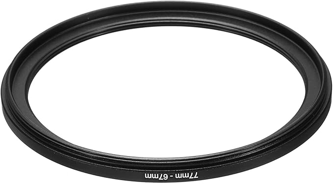 PATIKIL 77mm-67mm Metal Step Down Ring, Camera Lens Filter Adapter Ring Aluminum Filter Adapter Ring for Camera Lenses Hood, Black