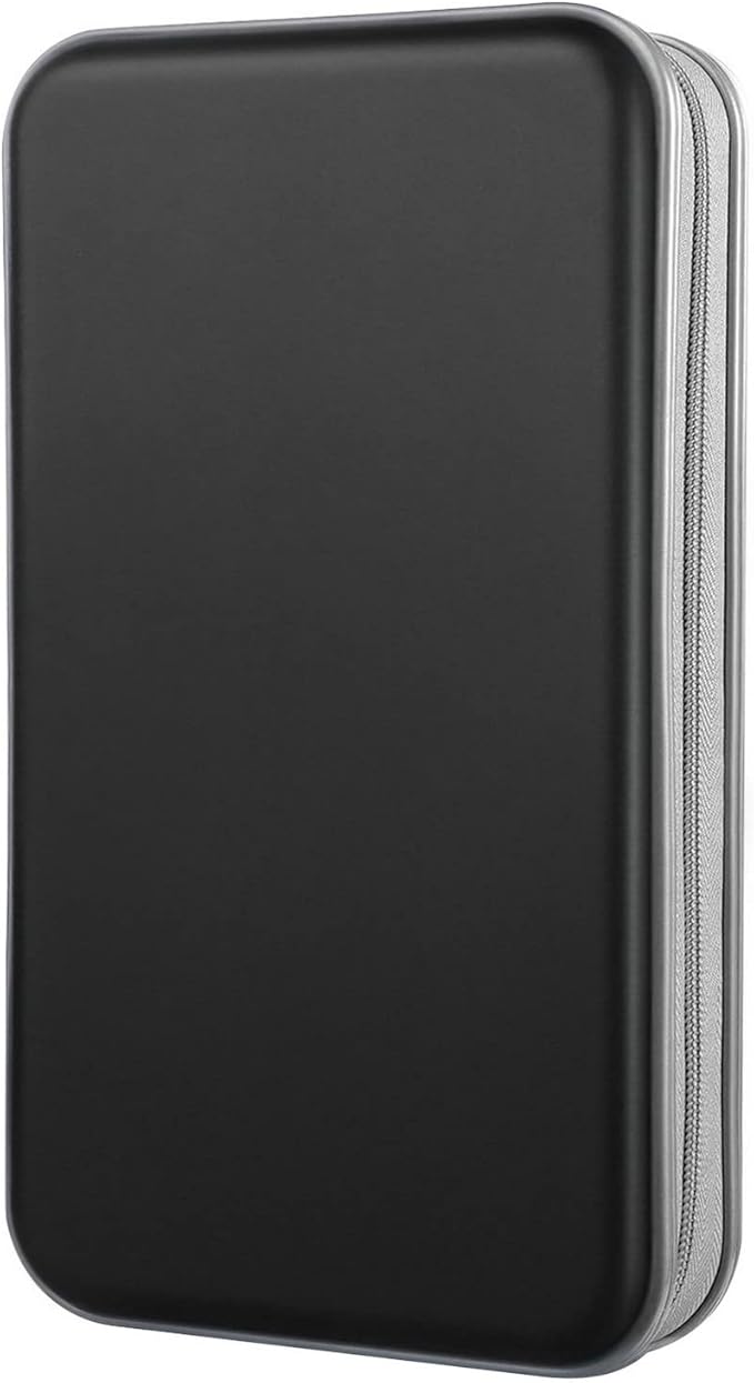 DVD Case, CD Case Holder Wallet Binder 96 Capacity CD/DVD Cases Storage Holder Binder Organizer Wallet Book for Car Home Travel (Black)