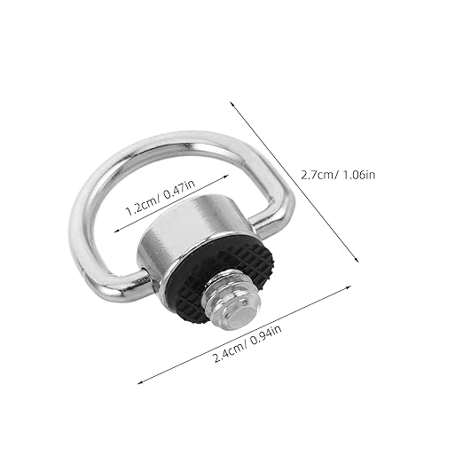 5pcs 1/4'' Thread Steel D Ring Screws - Metal Quick Release Plate Screws Tripod Mounting Accessories Compatible with DSLR Camera