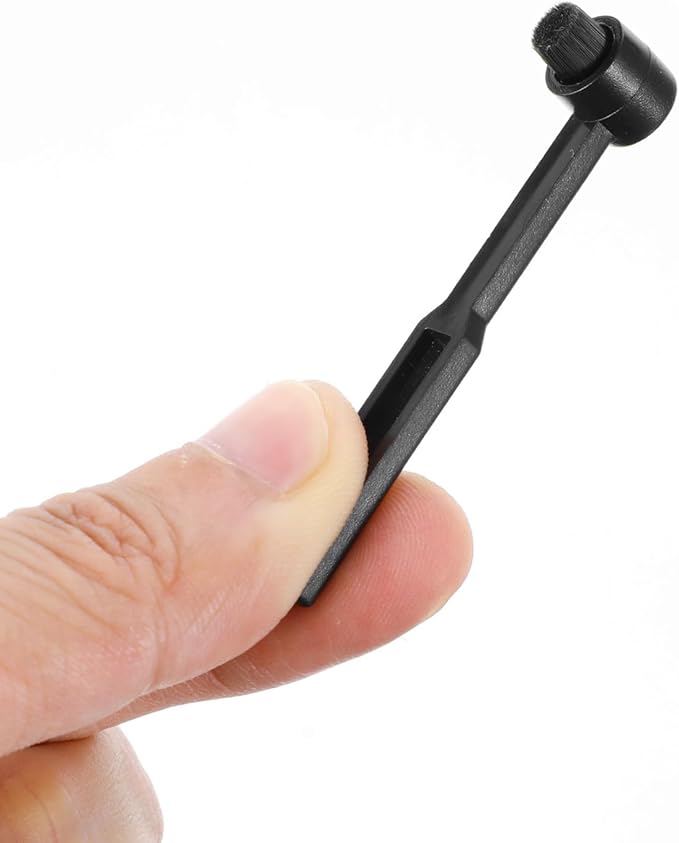 2 Pieces Turntable Stylus Cleaning Brush, Vinyl Record Cleaning Brush Needles Carbon Fiber Vinyl Record Cleaner Anti-Static Stylus Cleaner Brushes for Records Needles Cleanings Dirt and Dust, Black