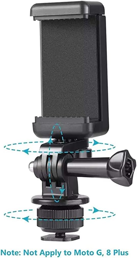 Phone Holder Camera Hot Shoe Mount Adapter Kit Compatible with GoPro Hero 9 8 7 6 5, DJI OSMO Action, iPhone12/11 Pro Max/X/XR, Samsung, Attaching on DSLR Camera or Ring Light