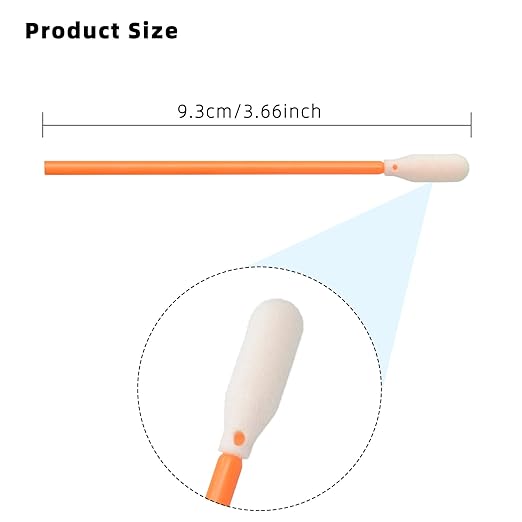 (100 Pcs) 3.66 inch Foam Swab Cleaning Swab Foam Tips Sponge Stick for Inkjet Printer Print Head Camera Optical Lens Optical Equipment (Orange)