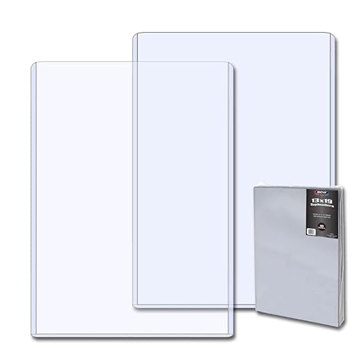 BCW 13x19 Topload Holder - Rigid PVC for Lithographs, Photos, Prints | Clear, Open on Short Side | 5 Pack | Protect, Store & Display 13x19 Prints, Documents | BCW Toploaders for Art, Cards, & More