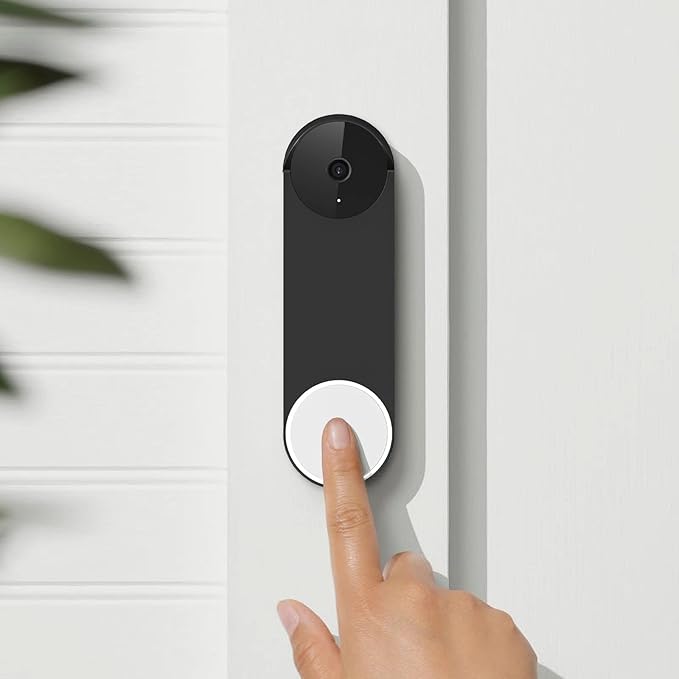 Silicone Case for Google Nest Hello Doorbell (Battery) 2021 Cover - Weatherproof Protective Nest Doorbell Silicone Skin Case (Black)
