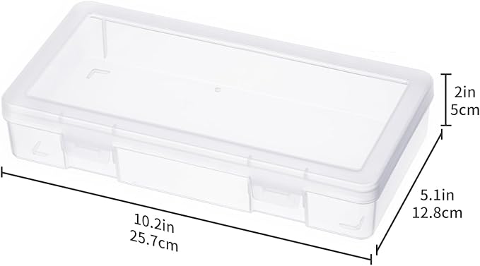 novelinks Small Plastic Storage Box Containers with Latching Lids - Craft Organizers and Storage Stackable Storage Organizer Pencil Crayon Box (9 Pack Medium -Clear)