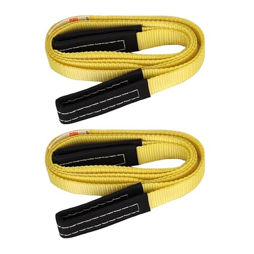 XSTRAP STANDARD 2PK 1''x 8FT Lift Sling Web Strap/Wear Guard End, Heavy Duty Flat Eye Lifting Sling with 2 Reinforced Loops for Tree Saver Lifting Furniture Appliances Machine