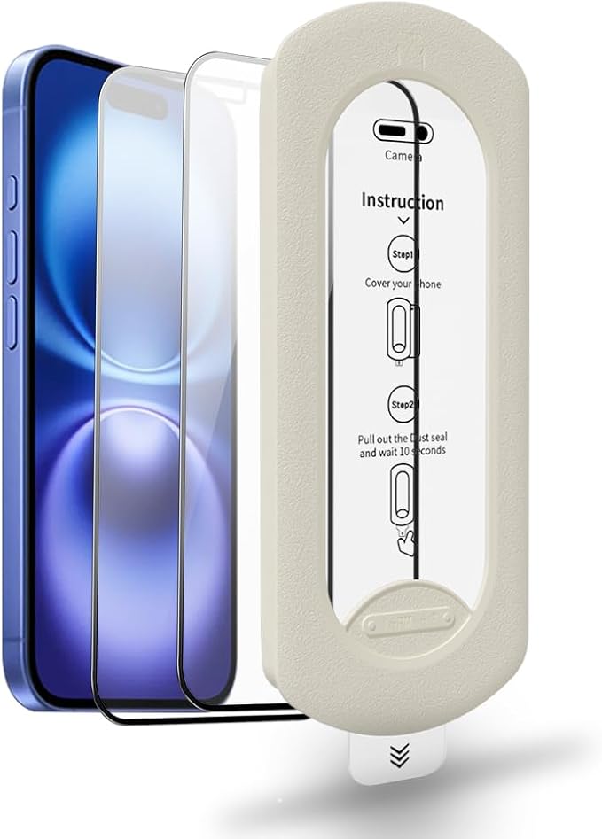 Hillinkit tempered glass screen protector for iPhone 17 with Auto-Alignment Kit, Auto Dust, 9H+ Military Grade Shatterproof, Glass Film, HD Clear, Case Friendly