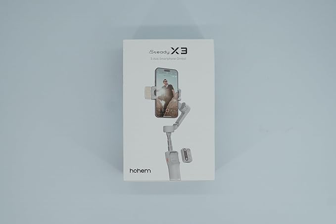 Hohem iSteady X3 Gimbal Stabilizer for iPhone, Foldable Phone Gimbal Object Tracking, Remote Control, 3-Axis Phone Stabilizer Built-in Extendable Rod & Tripod, Fill Light for Video Recording, YouTube