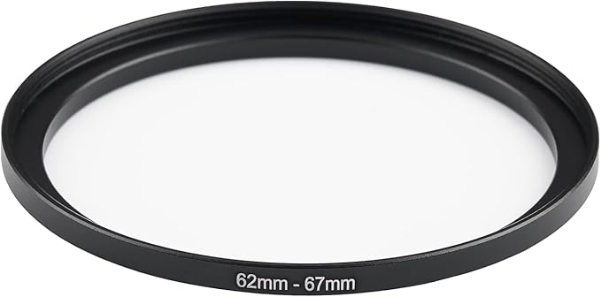 62mm to 67mm Step Up Ring Filter Adapter Applicable to All Brands of UV ND CPL Filter (62mm-67mm)