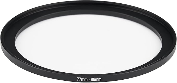77mm Lens to 86mm Camera Lens Adapter 77mm to 86mm Step Up Ring Adapter Ring for All Brands of UV ND CPL, with Premium Lens Wiping Cloth 2 Pack (77mm-86mm)