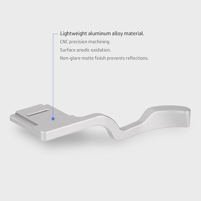 Haoge Thumb Up Rest Hand Grip for Fujifilm XT5 (Silver for Fuji X-T5)