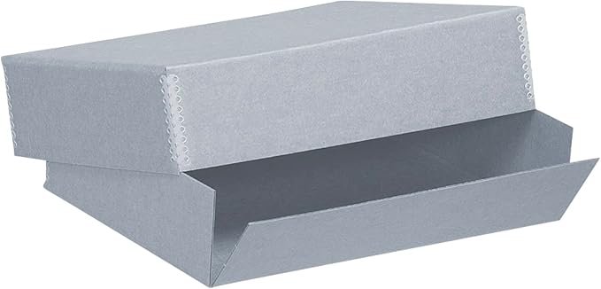 Lineco, Archival Storage Box, Museum Preservation Organizer with Drop Front Design, Acid-Free with Metal Edge, Preserves Picture Longevity, Photos, Documents, Crafts, DIY, 11x14