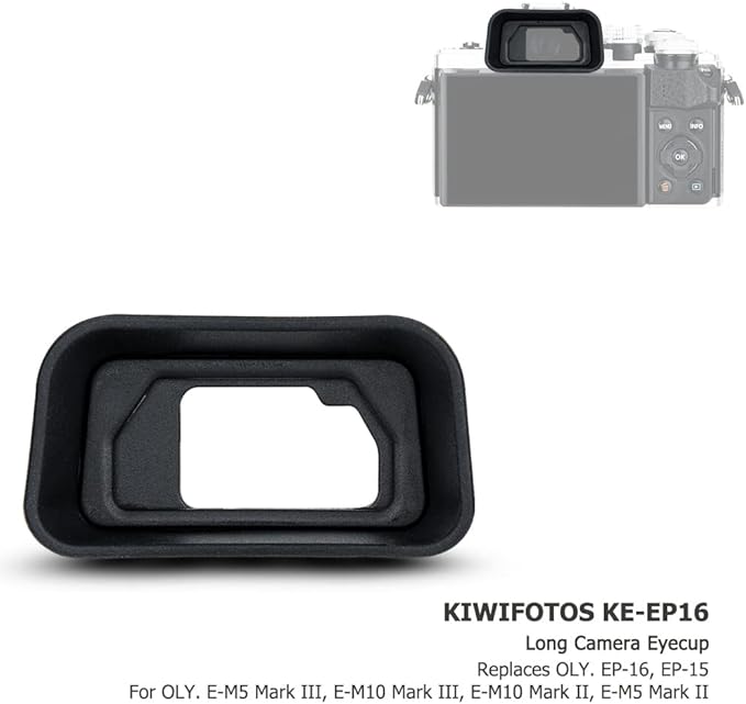 JJC Camera Eyecup Eyepiece Viewfinder for Olympus OM System OM-5 OM-D E-M5 Mark III II & OM-D E-M10 Mark III II Camera, Soft Silicone Eye Cup Replaces Olympus EP-16 EP-15