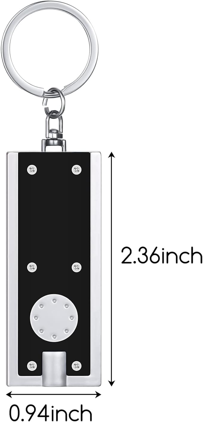 Mudder 12 Pcs Mini LED Keychains Light Torch Flashlight Key Ring Portable Key Chain Flash Light for Camping Outdoor Gift (Black)