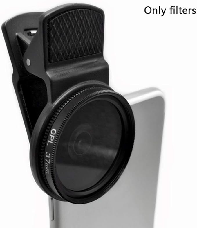 37mm CPL Phone Camera Lens, Universal Polarizer Clip-On Cellphone CPL Filter Compatible with iPhoneSamsung/Android Smartphones