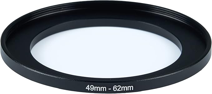 49mm to 62mm Step up Ring Filter Adapter Metal Ring Step up Rings Adapter Filter Compatible with All 62mm UV,CPL,ND,Lens Hood,Threaded Lens ect (49mm to 62mm)