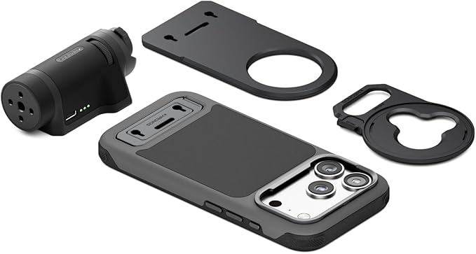 Tilta Khronos Lite Handheld Kit Compatible with iPhone 17 Pro – Black | Case with Kickstand | Bluetooth Control Handle | 58mm Filter Tray | Magnetic Backplate | Screen Protector