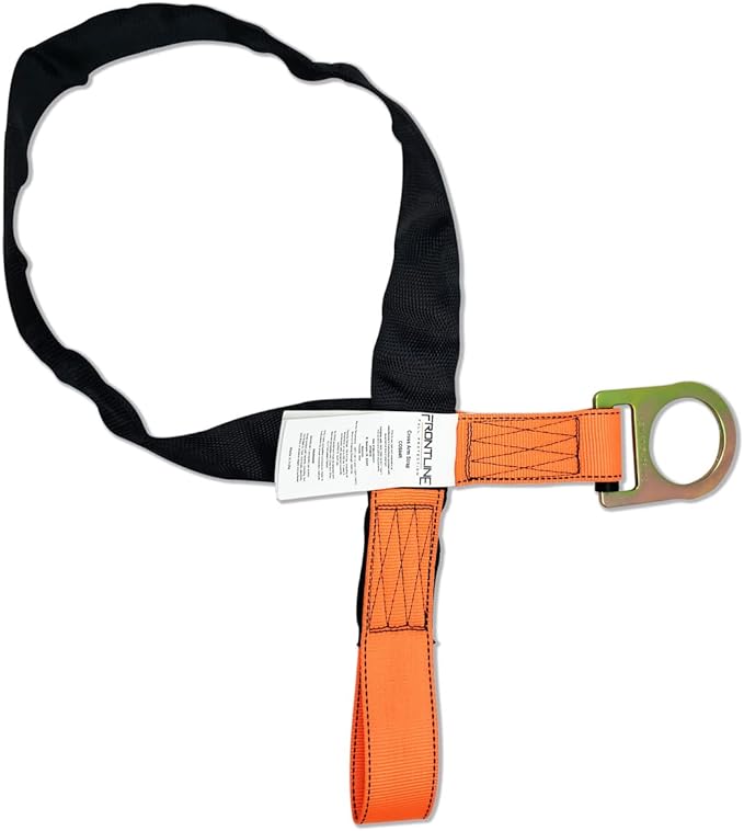 Frontline COS04R Concrete Embed Anchor Strap with D-Ring End 4' | ANSI & OSHA Compliant | Pour-in Disposable Anchor | 310 lbs. Capacity | Color Orange/Black