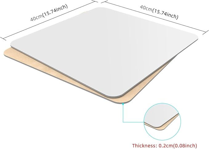 PULUZ 40cm/ 15.7 inch White & Black Acrylic Reflective Display Table Background Board for Small Product Table Top Photography Shooting (16 x 16 inch)