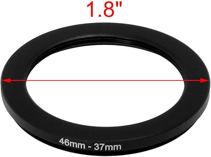 uxcell Camera Lens Filter (46mm-37mm), Metal Step Down Ring Anodized Lens Filter Ring Adapter for Household Office, Black