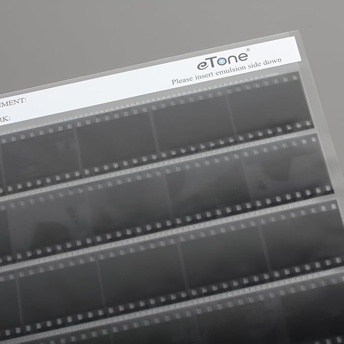 eTone 35mm Film Negative Storage Sleeves, Archival Quality Polyethylene, 25.5x29.2cm, 7 Strips of 6 Frames, Pack of 20