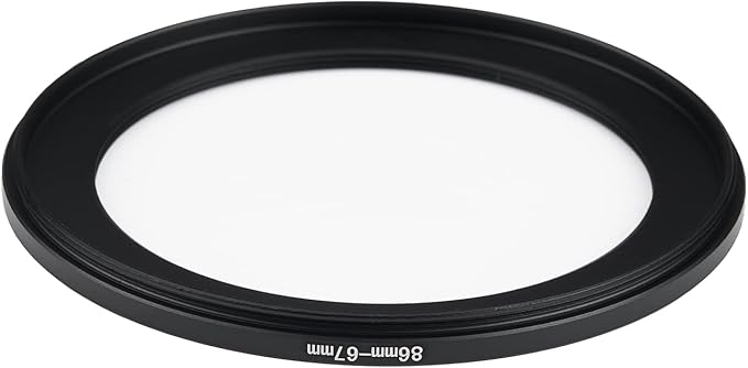 86mm to 67mm Step Down Ring Filter Adapter Applicable to All Brands of UV ND CPL Filter (86mm-67mm)