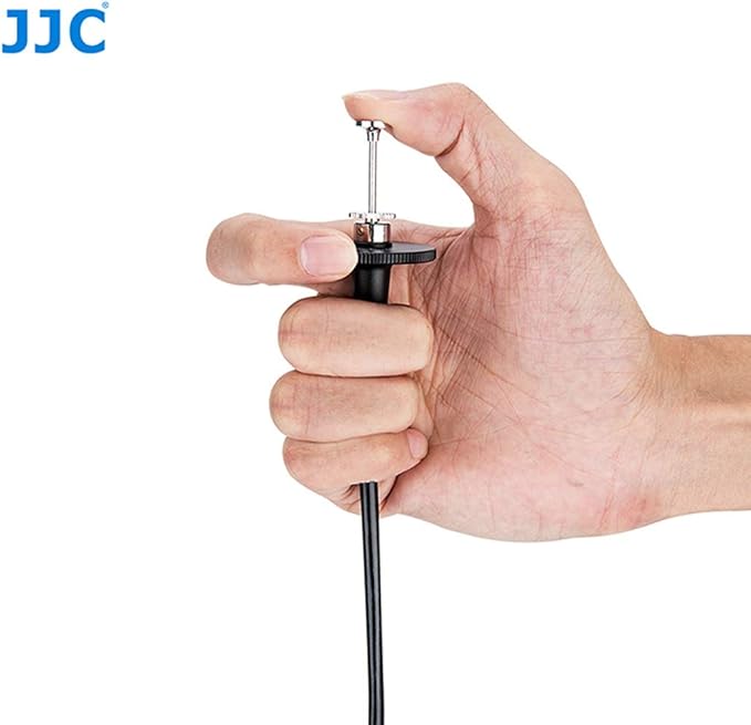 JJC TCR-70BK Black 70cm Threaded Cable Release, Mechanical Shutter Release Cable, Mechanical Cable Release with Bulb-Lock Design for Long exposures