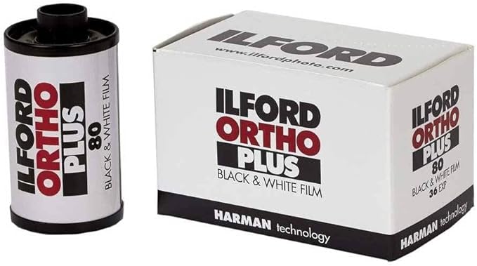 Ilford Ortho Plus 35mm Black and White Negative Film Roll, 36 Exposures