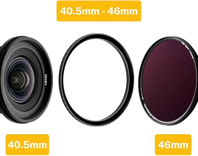 NiSi - Brass Pro 40.5mm to 46mm Step-Up Ring - Threaded Stepping Adapter Ring, 40.5mm Male Lens Attachment 46mm Female Filter and Accessory Thread, Matte Black Finish, Prevent Reflections, Brass Alloy