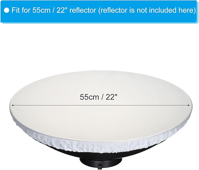 PATIKIL 22" 55cm Soft Diffuser Lamp Cover, Cloth Diffuser Strobe Reflector Lamp Sock for Flash Light Dish Photography Studio, White