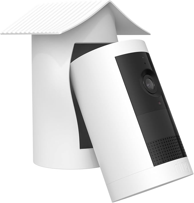 Holicfun Silicone Protective Birdhouse Cover for R-ing Outdoor Cam Plus Battery, Weather-Resistant Camera Skin, White