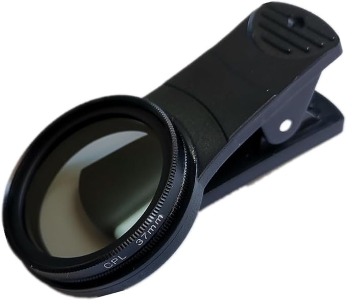 37mm CPL Phone Camera Lens, Clip-On Cellphone Lens CPL Filter Polarizer, Universal Cell Phone Camera Lens Compatible with Most Mobilephone Models(Black)