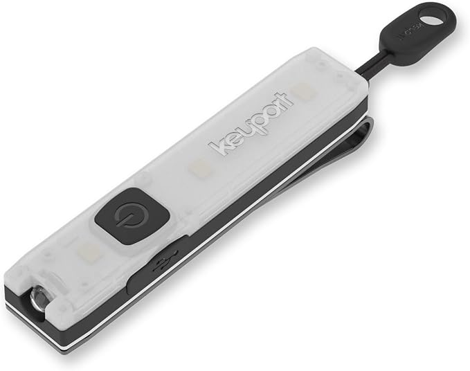 Keyport Pocket Flare 2.0 Mini Flashlight - Premium Ultra-Bright Rechargeable EDC Keychain Flashlight with Pocket Clip - Compact Slim Flat LED Light for Everyday Carry - Ideal Purse Light - Modular