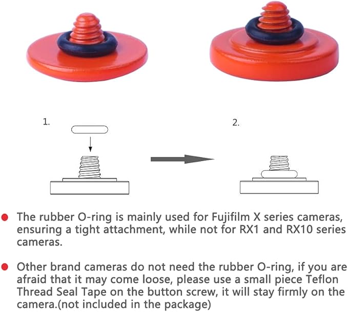 Orange Metal Soft Shutter Release Button,Delicate Camera Shutter Button 11mm Concave 10mm Convex Surface(2 Pack)