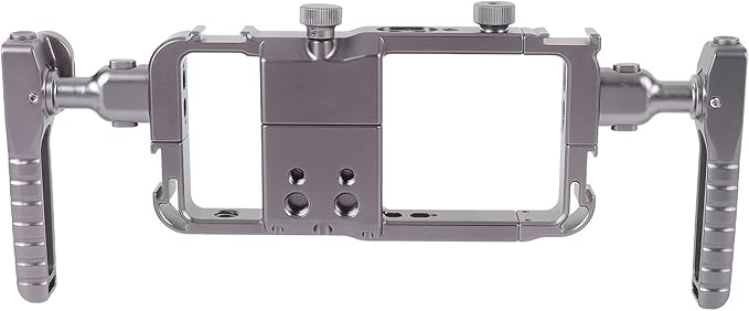 Handheld Phone Video Rig, Aluminum Smartphone Cage Stabilizer Kit with Rotatable Handles and Bluetooth Remote, for Vlogging Filmmaking and Content Creation