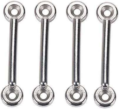 Amarine Made Stainless Steel Bimini Top Strap Pad Eye Footman's Loop Heavy Duty for Jeep Corvette,Buggy,Kayak Tie Downs